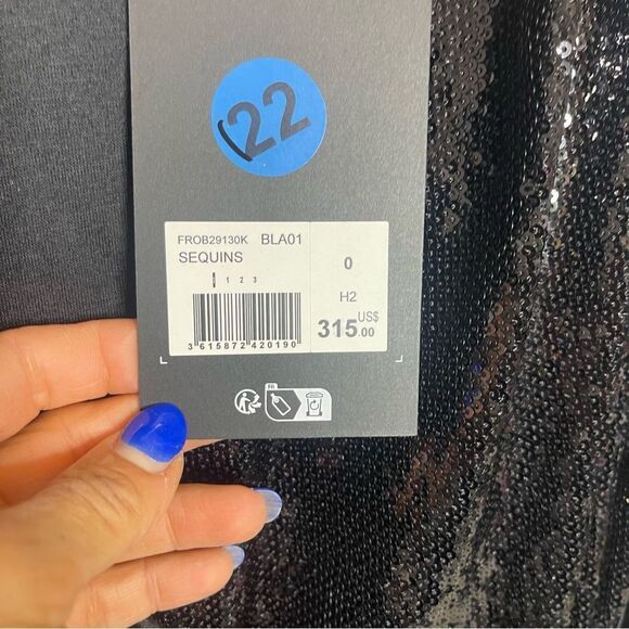 $315 The Kooples SHORT BLACK SEQUIN DRESS NWT - Picture 13 of 14